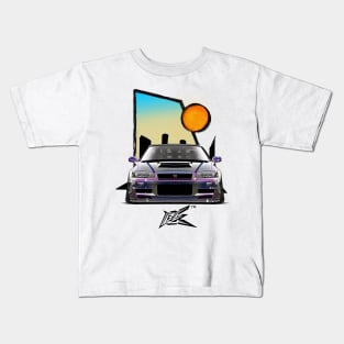 nissan skyline gtr r34 pearl color Kids T-Shirt